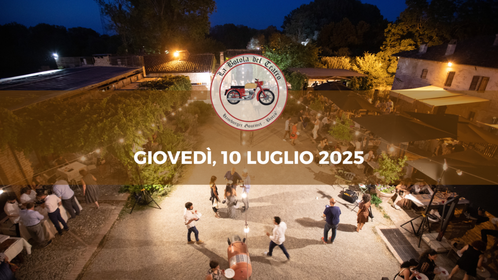 Anche per questa stagione si rinnova l'appuntamento con la serata a base di burger, birra e tanto divertimento all'interno della splendida aia di Antica Corte Pallavicina.